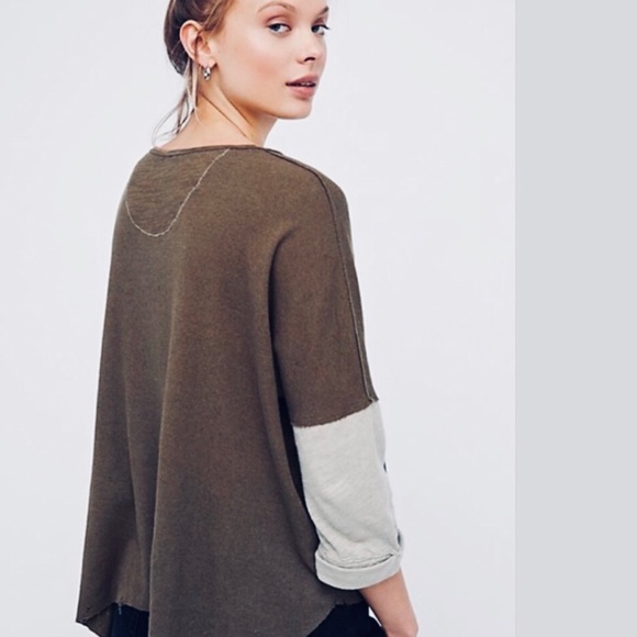 HP NWT Super Cute Free People Army Henley top - Picture 5 of 7